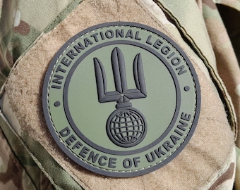 International Support Legion Morale Black/Green 3D PVC Patch - Ukrainian Foreign Solidarity Ukraine