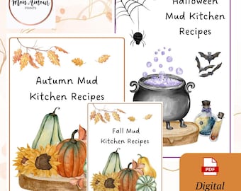Mud Kitchen Recipes | Autumn & Halloween Mud Kitchen Play | Fall Outdoor Activity | Forest School | Loose Parts | DIGITAL DOWNLOAD