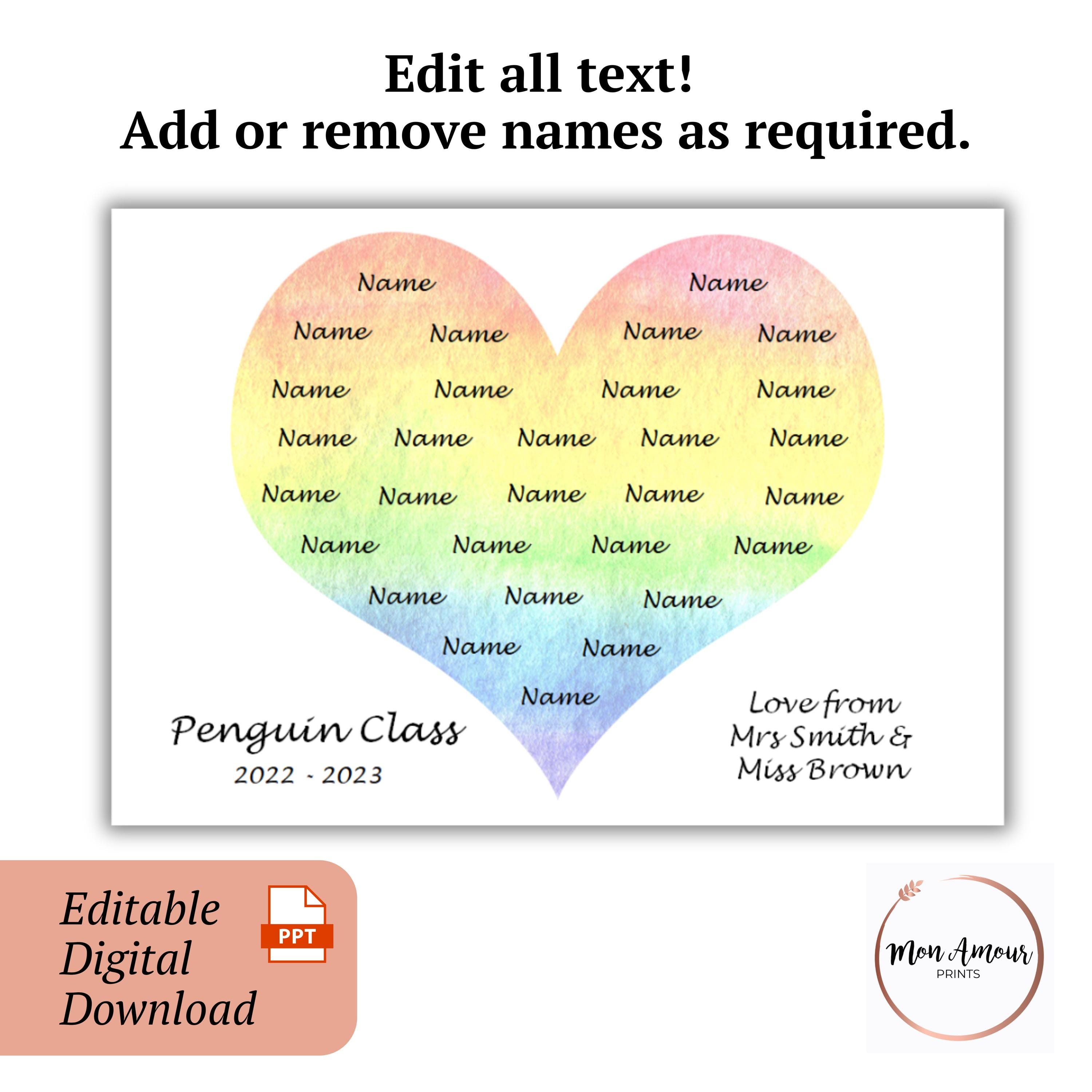 Personalised End of Year Class Print | Thank You Teacher Gift | School ...