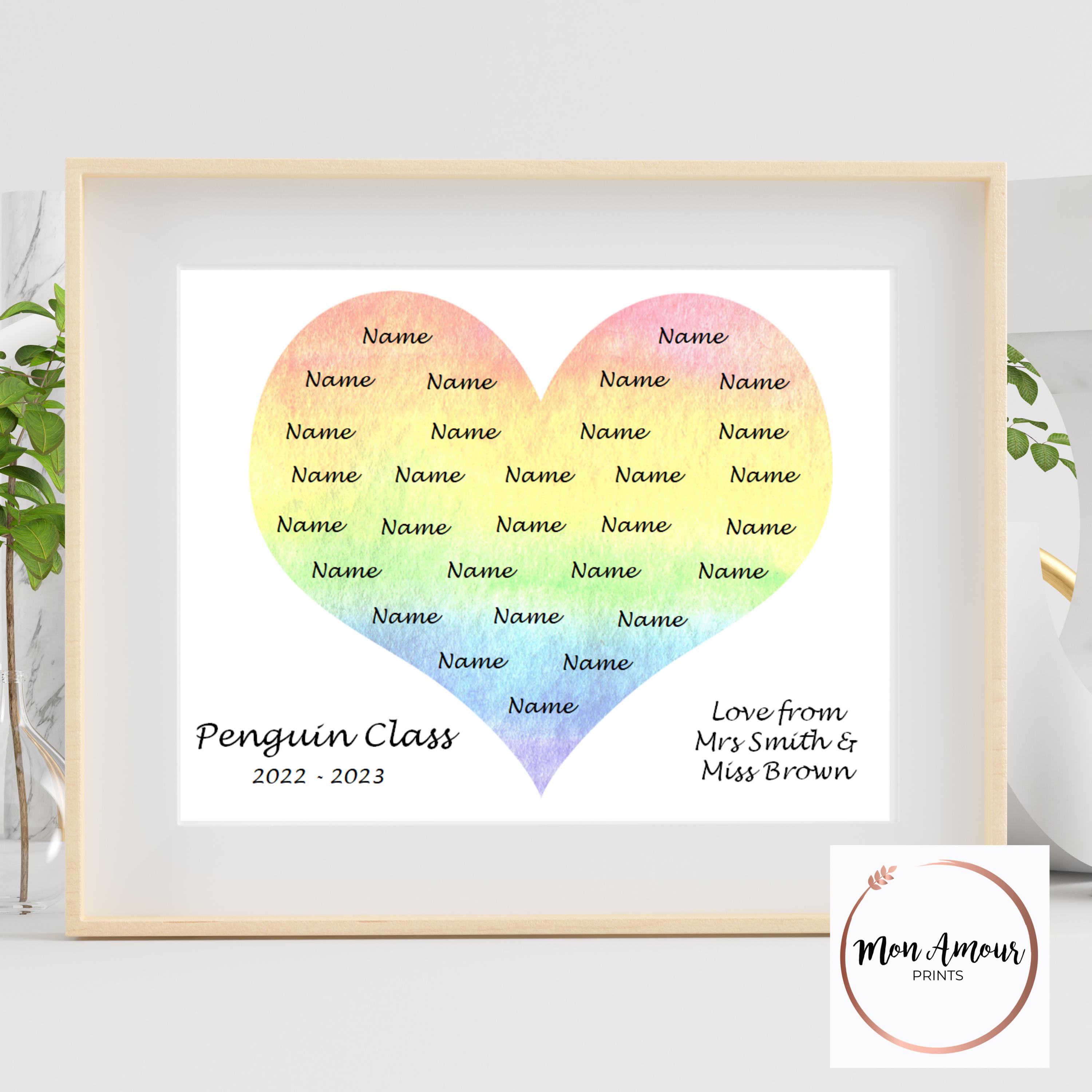 Personalised End of Year Class Print | Thank You Teacher Gift | School ...