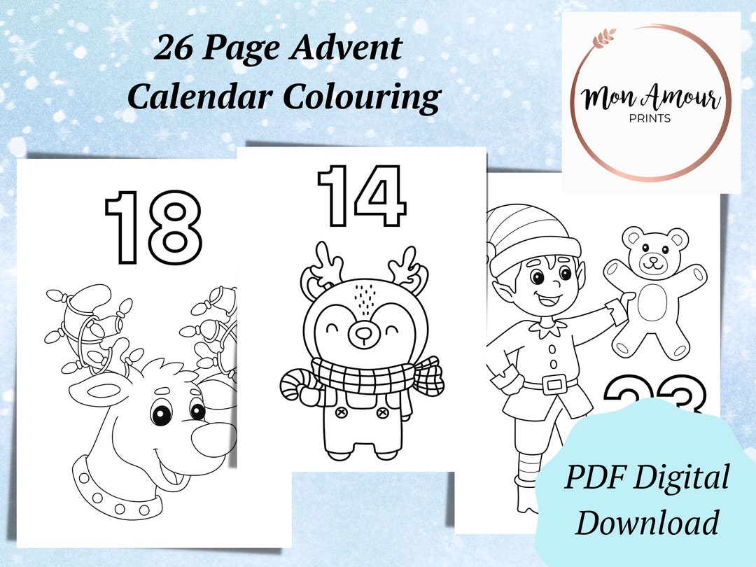 Advent Calendar Colouring | Countdown to Christmas | Kids Winter ...