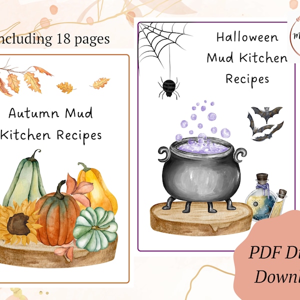 Mud Kitchen Recipes | Autumn & Halloween Mud Kitchen Play | Outdoor Learning | Forest School | Loose Parts | Outdoor Play | DIGITAL DOWNLOAD