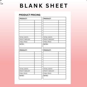 Product Pricing Printable Bundle Product Price Calculator - Etsy
