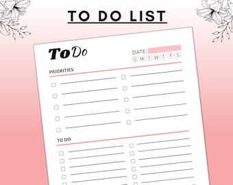 Minimalist To Do List Printable | Daily & Weekly Planner (PDF Download)