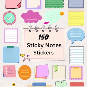 Sticky Notes Png, Sticky Notes Aufkleber, Sticky Notes für Goodnotes, Digital Sticker Kit, Note Page Kit