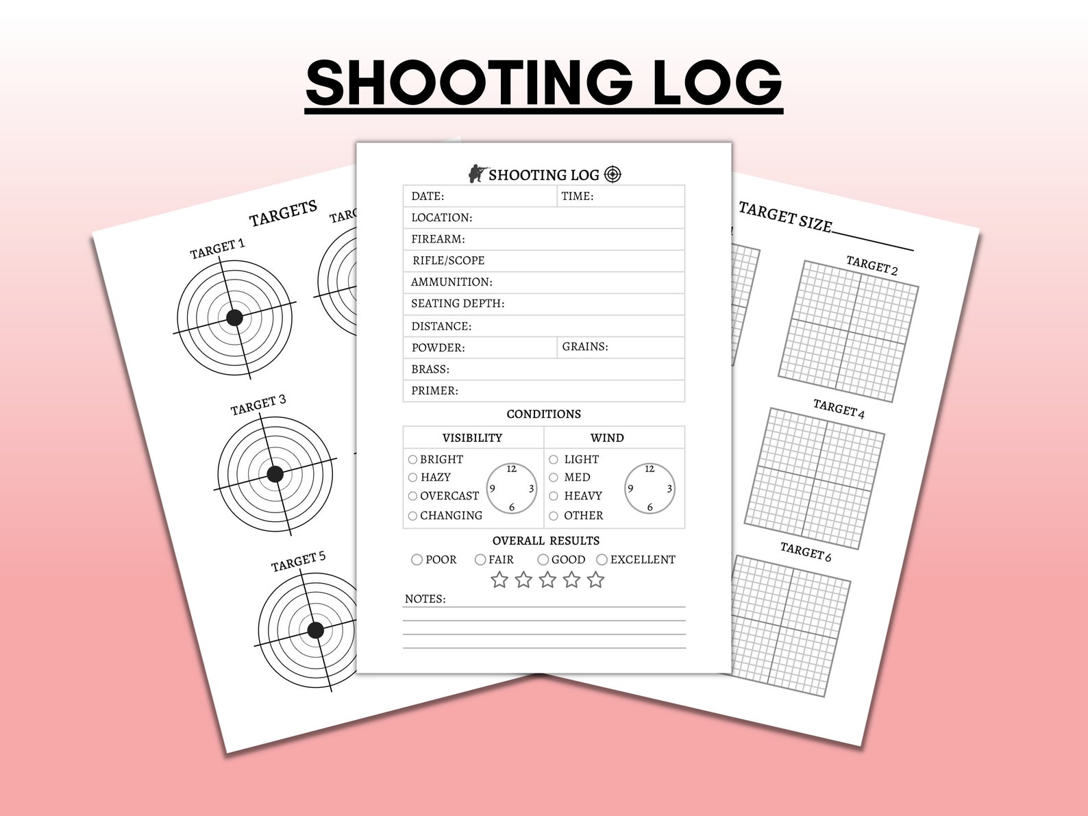 Shooting Log Printable Shooters Data Record Book for Pistol Etsy Nederland