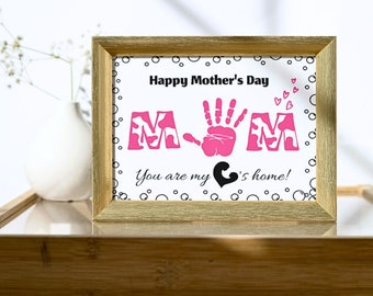 Mother's Day Handprint Art, Mom Heart Home Keepsake (Digital Download)