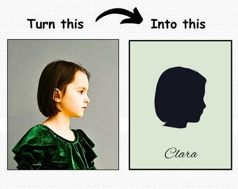 Custom Silhouette Portrait from Photo, Personalized Faceless Art (Digital Download)