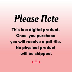 May include: Please Note: This is a digital product. Once you purchase, you will receive a PDF file. No physical product will be shipped.