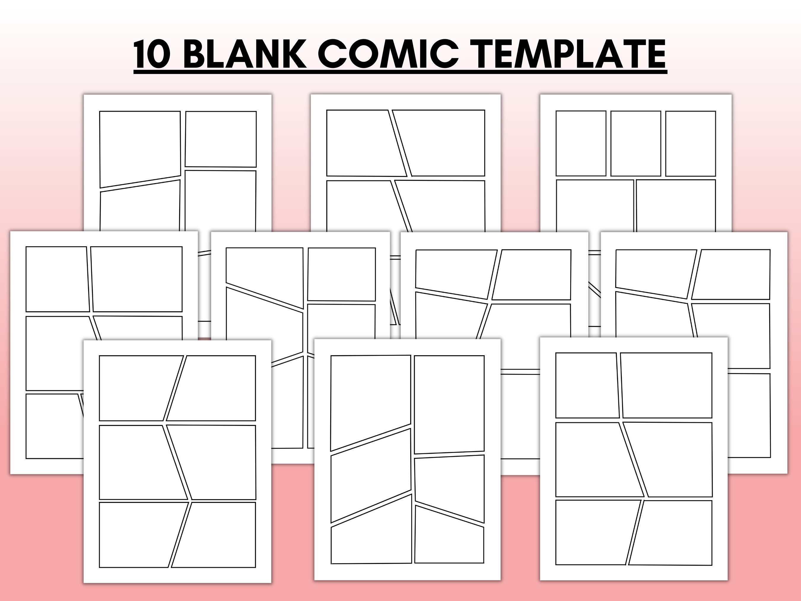 80 Procreate Blank Comic Book Template , Size 8.5x11 Inch