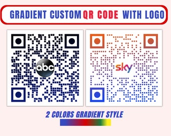 Custom QR Code, QR Code with Logo, Design Qr code for link (Digital)