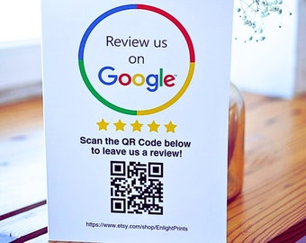 Google Review Card,  Google Review Sign, Google Review Card Template, (Digital Download) | Ready Within 12Hr