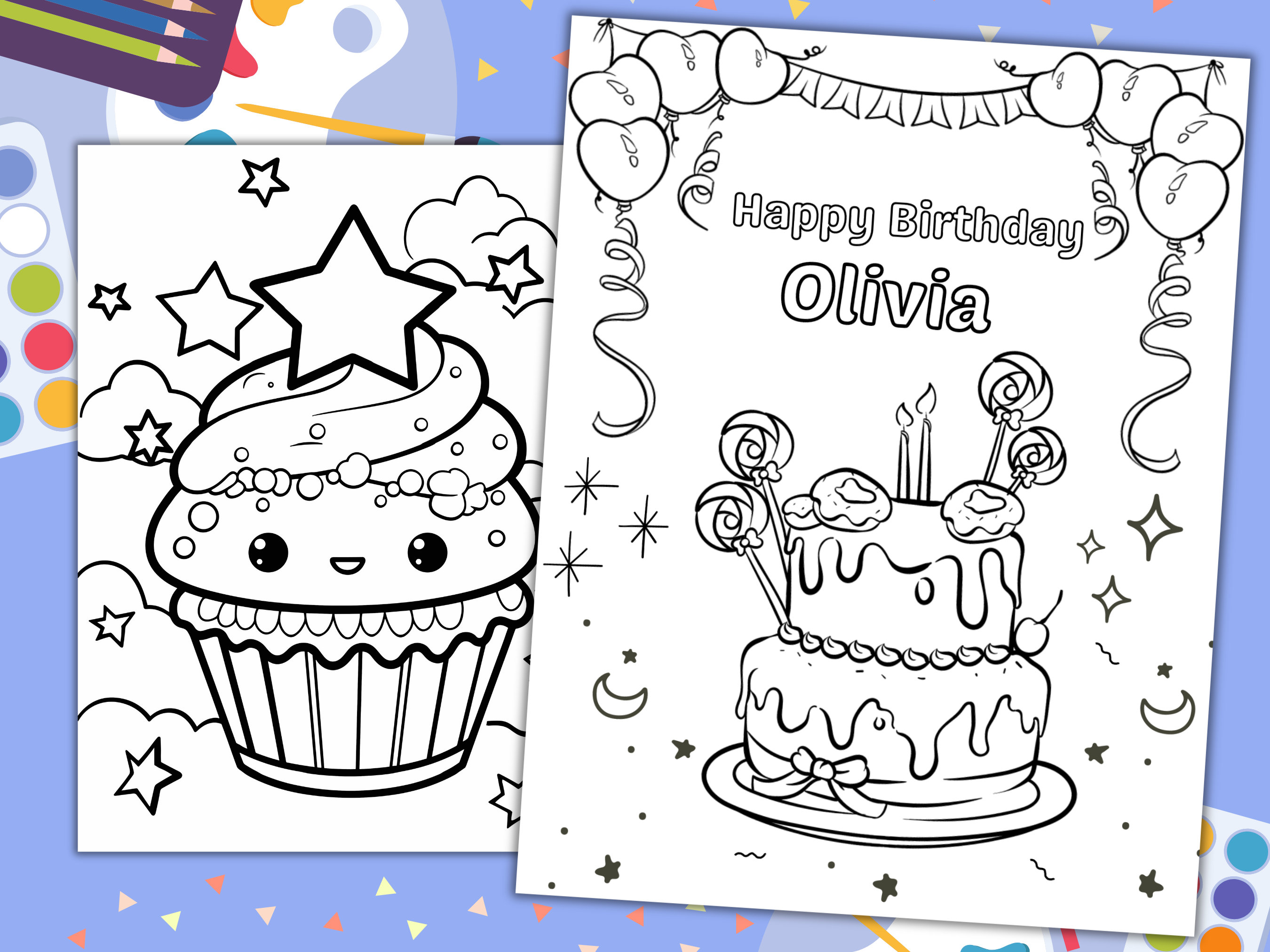 Personalized Birthday Coloring Pages for Kids Custom Name Birthday Kids