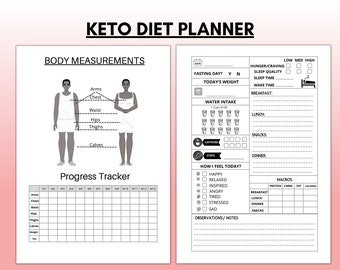 Keto Diet Planner, Macros & Meal Tracker (Printable PDF, PNG)