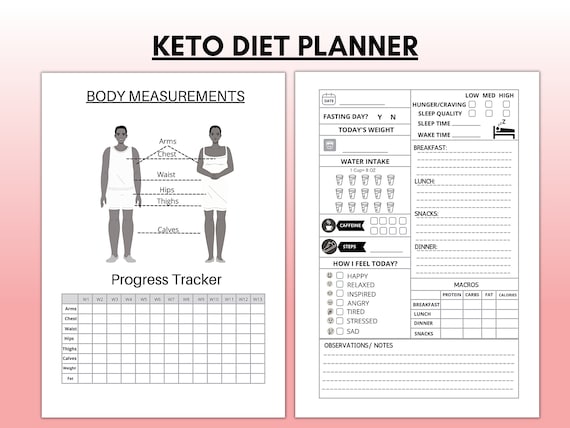 Keto Diet Planner, Macros & Meal Tracker (Printable PDF, PNG)