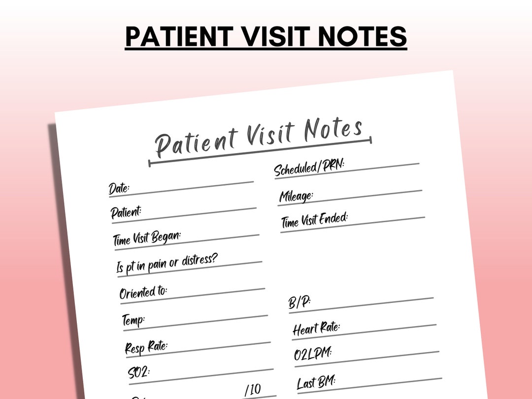 Home Health Nurse Notebook Patient Visit Notes: Thank You