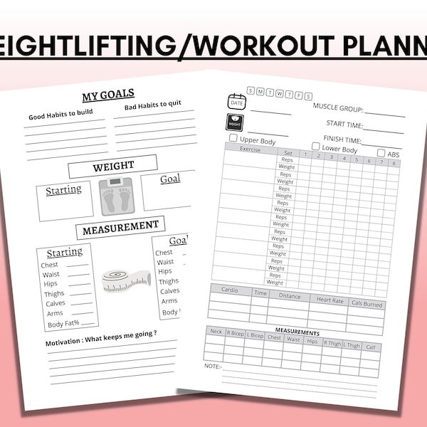 Workout Log - Etsy