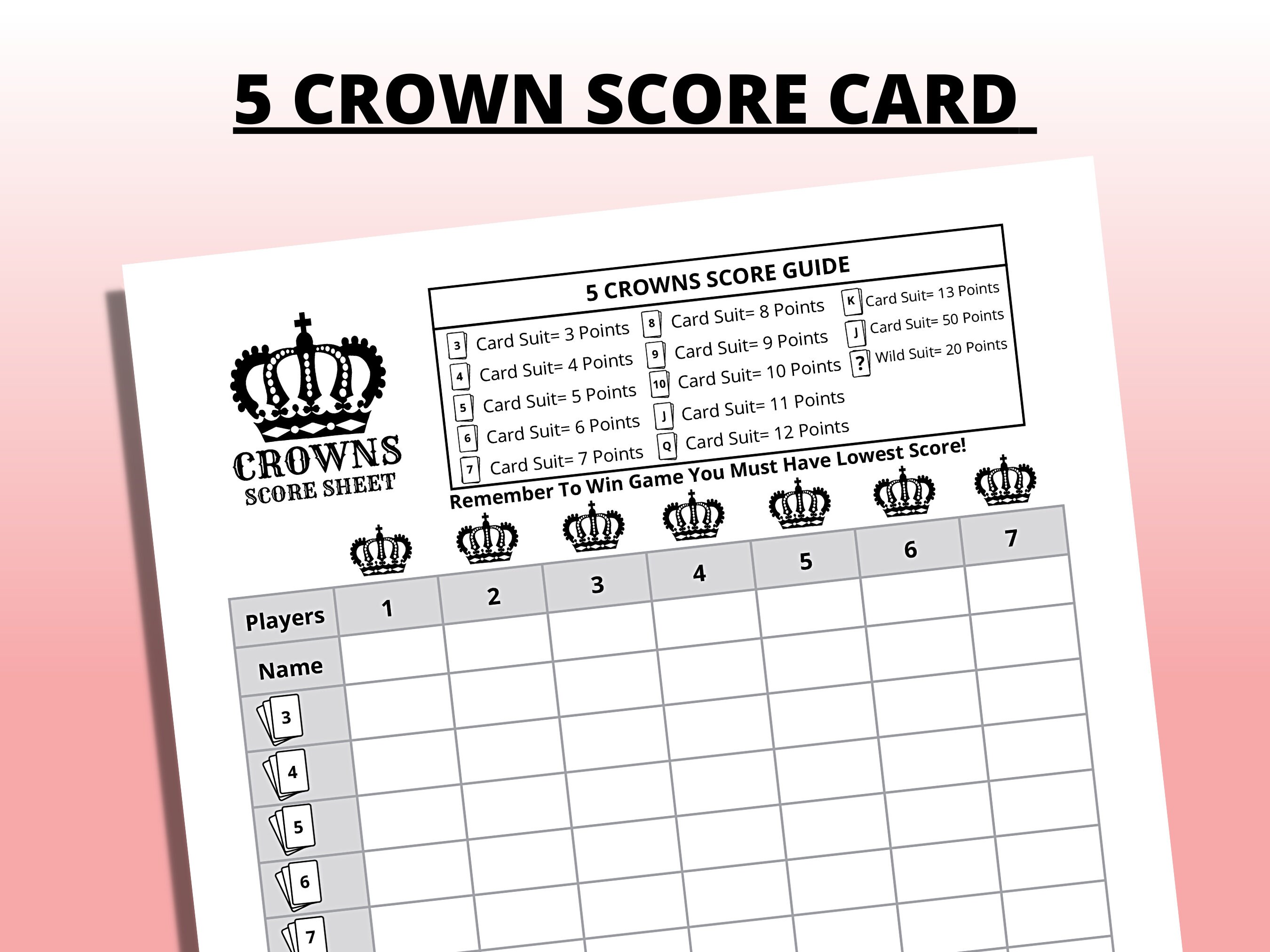 5 Crowns Card Game - Etsy Sweden