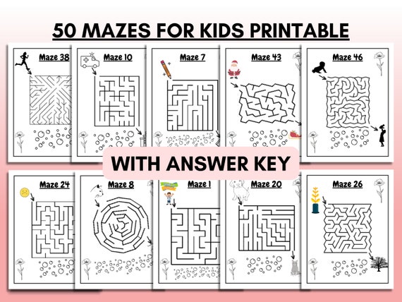 Easy Mazes For Kids Ages 4-6: 55 Fantastic and Challenging Mazes