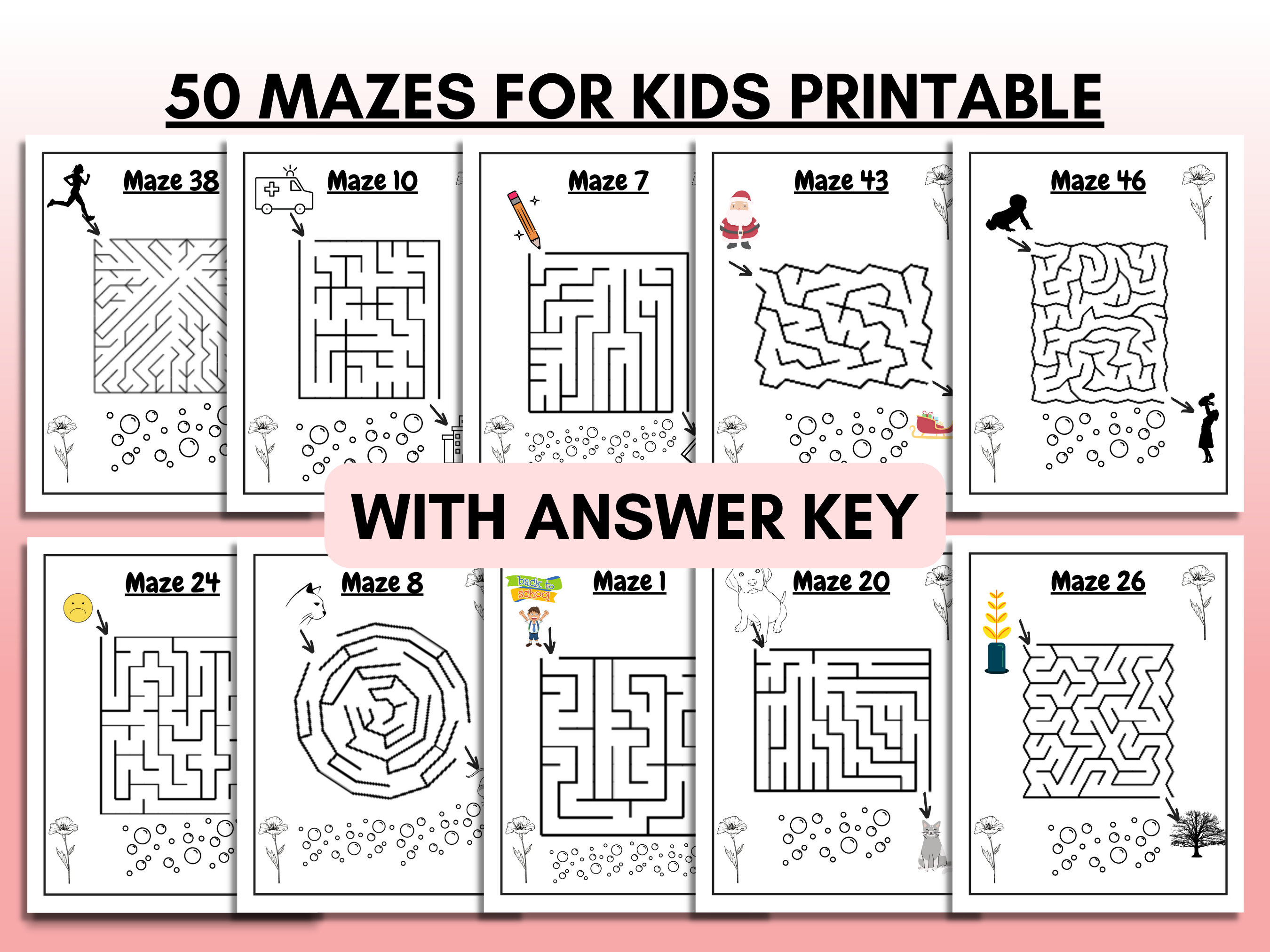 Mazes For Kids Ages 4-12: Maze Activity Book for kids ages 4-6, 6-8 & 8-12  Activity Workbook for Games, Puzzles, Problem-Solving and more (Paperback)