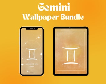 Gemini Lockscreen Digital Download | Zodiac Symbols | INSTANT Downloadable Background | iPhone and iPad Wallpaper Bundle | Custom IOS