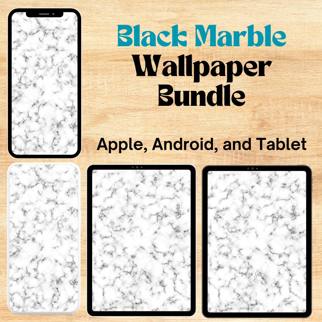 Black Marble Lockscreen Digital Download Simple Clean Aesthetic INSTANT