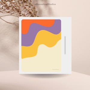 Retro Waves Boox Color Go 7 Wallpaper | e-ink Lock Screen Background Electic Bohemian Hippie