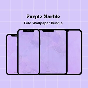 Purple Marble Fold Wallpaper Bundle | Phone Home Screen Lock Screen Background | Simple Lilac