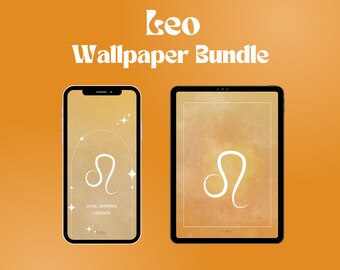 Leo Lockscreen Digital Download | Zodiac Symbols | INSTANT Downloadable Background | iPhone and iPad Wallpaper Bundle | Custom IOS