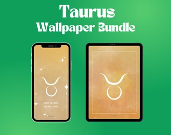 Taurus Lockscreen Digital Download | Zodiac Symbols | INSTANT Downloadable Background | iPhone and iPad Wallpaper Bundle | Custom IOS