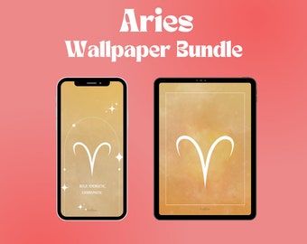 Aries Lockscreen Digital Download | Zodiac Symbols | INSTANT Downloadable Background | iPhone and iPad Wallpaper Bundle | Custom IOS