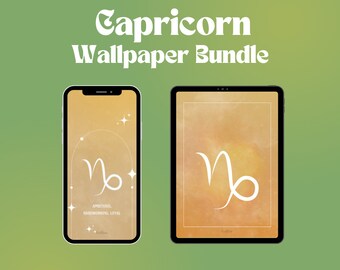 Capricorn Lockscreen Digital Download | Zodiac Symbols | INSTANT Downloadable Background | iPhone and iPad Wallpaper Bundle | Custom IOS