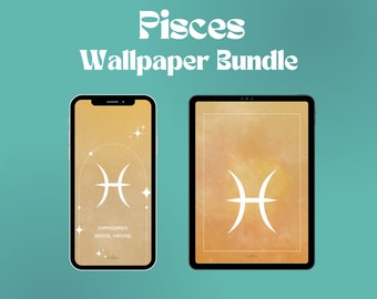 Pisces Lockscreen Digital Download | Zodiac Symbols | INSTANT Downloadable Background | iPhone and iPad Wallpaper Bundle | Custom IOS