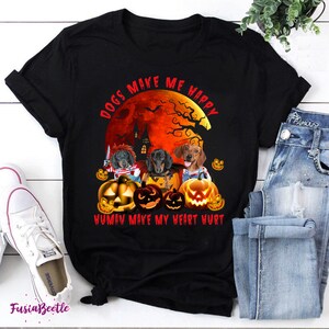 Dachshund Dogs Make Me Happy Human Make My Heart Hurt Halloween Vintage T-Shirt, Dachshund Dogs Shirt, Dog Halloween Shirt
