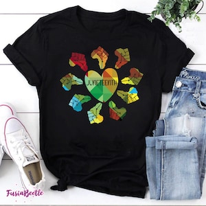 Juneteenth 1865 Karte Juneteenth Freiheitstag Vintage T-Shirt, Juneteenth Shirt, für Juneteenth Shirt, schwarzes Geschichtsshirt