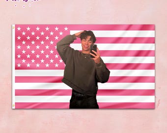 Malachi Barton Pink Flag Tapestry – Aesthetic Disney Star Wall Art, Cute Fan Gift, FusiaBeetle Retro Room Decor