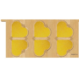 Heart-shaped Zander frame for honeycomb hearts