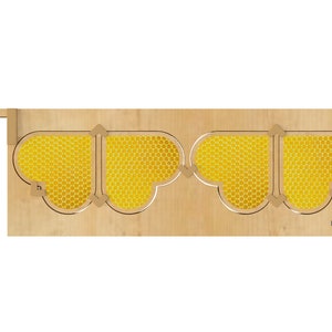 Heart-shaped Langstroth medium frame for honeycomb hearts
