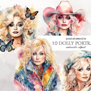 Dolly Parton PNG, Tennessee Dolly, sublimation aquarelle Art numérique illustration musique country clipart Je vous en prie, clipart Dollywood