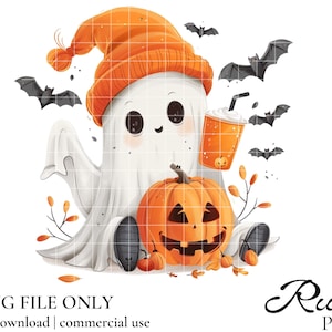Lindo fantasma png, Halloween png, café png, bougie png, bougie fantasma, aquí para los abucheos, pegatina png, taza png, Tendencia png, vaina, dtf, png