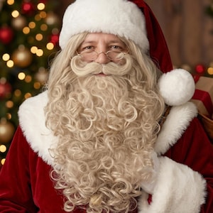 Blonde kerstmanbaard en pruikset | Kerstman | Viking cosplay | Noors krijgerskostuum