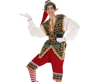 Scandinavian Elf Boy Christmas costume high-quality handmade set for a professional entertainer for a Christmas party, and theme party