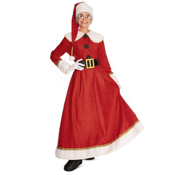 Mrs. Claus Red handmade high-quality Christmas costume set for a professional entertainer for a Christmas party and theme party