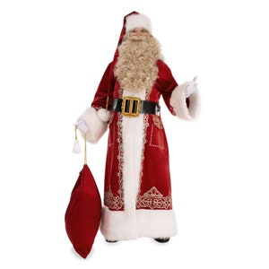 Lapland  Santa Claus high-quality red velvet Christmas costume set for a professional entertainer for a Christmas party and theme party