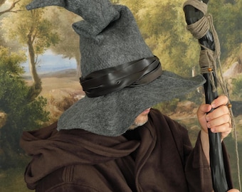 Gandalf Style Wizard Hat | Vegan Felt, Medieval Sorcerer, LARP Costume