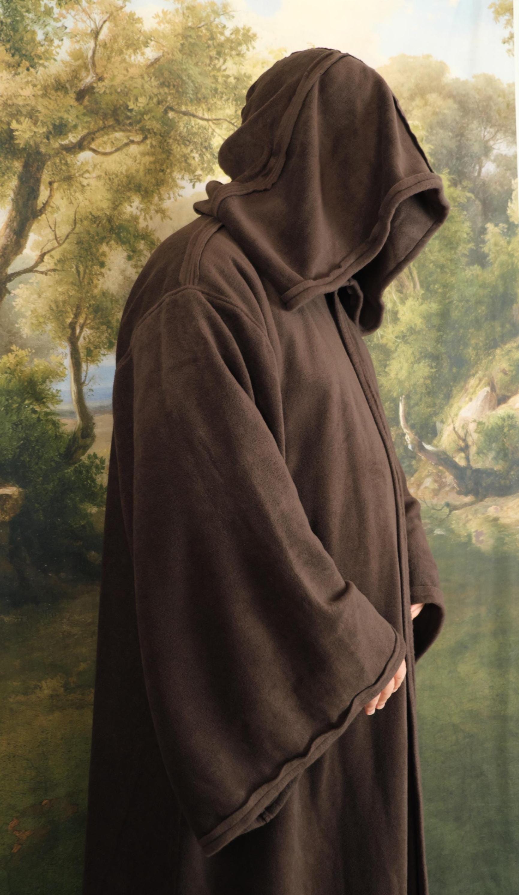 Lizardfolk Robe Handmade Hooded Jedi Robe | Fleece Wizard Monk Cosplay Cloak, Medieval ...