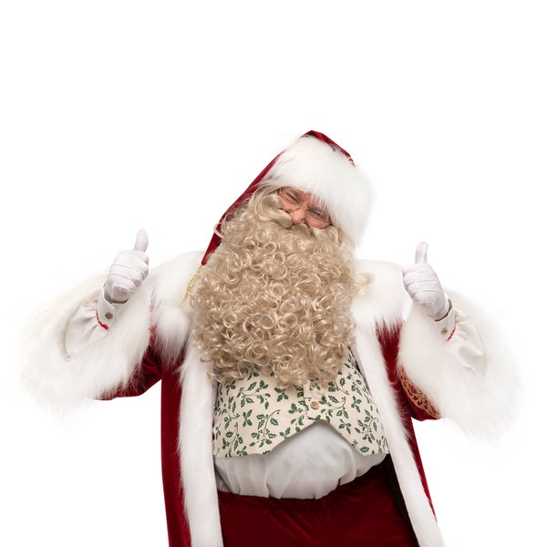 Santa Beard and Wig Set Snowy Blond M handmade accessory for a professional entertainer for a Christmas party, cosplay event and theme party