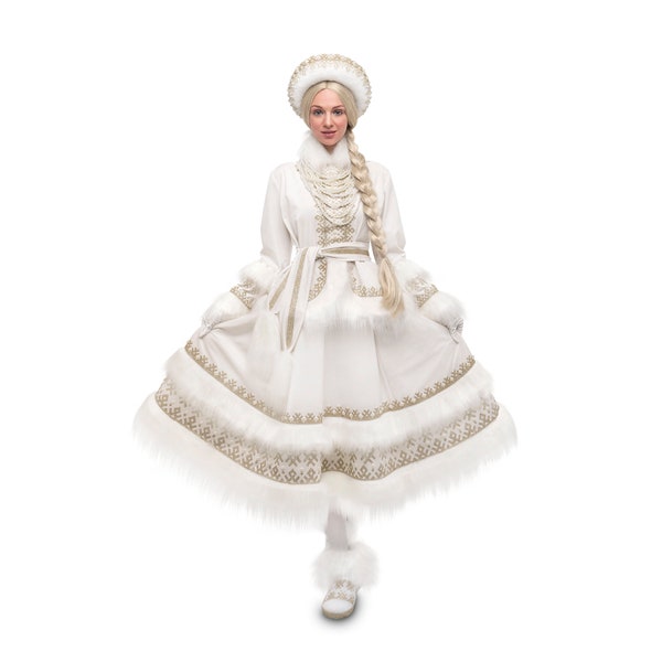 Mrs. Claus Snowy handmade high-quality Christmas costume set for a professional entertainer for a Christmas party and theme party