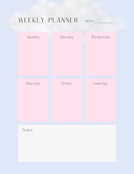 Printable Weekly Planner | Etsy