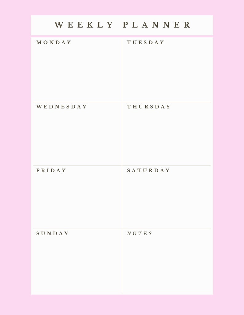 Printable Weekly Planner Sheet - Etsy